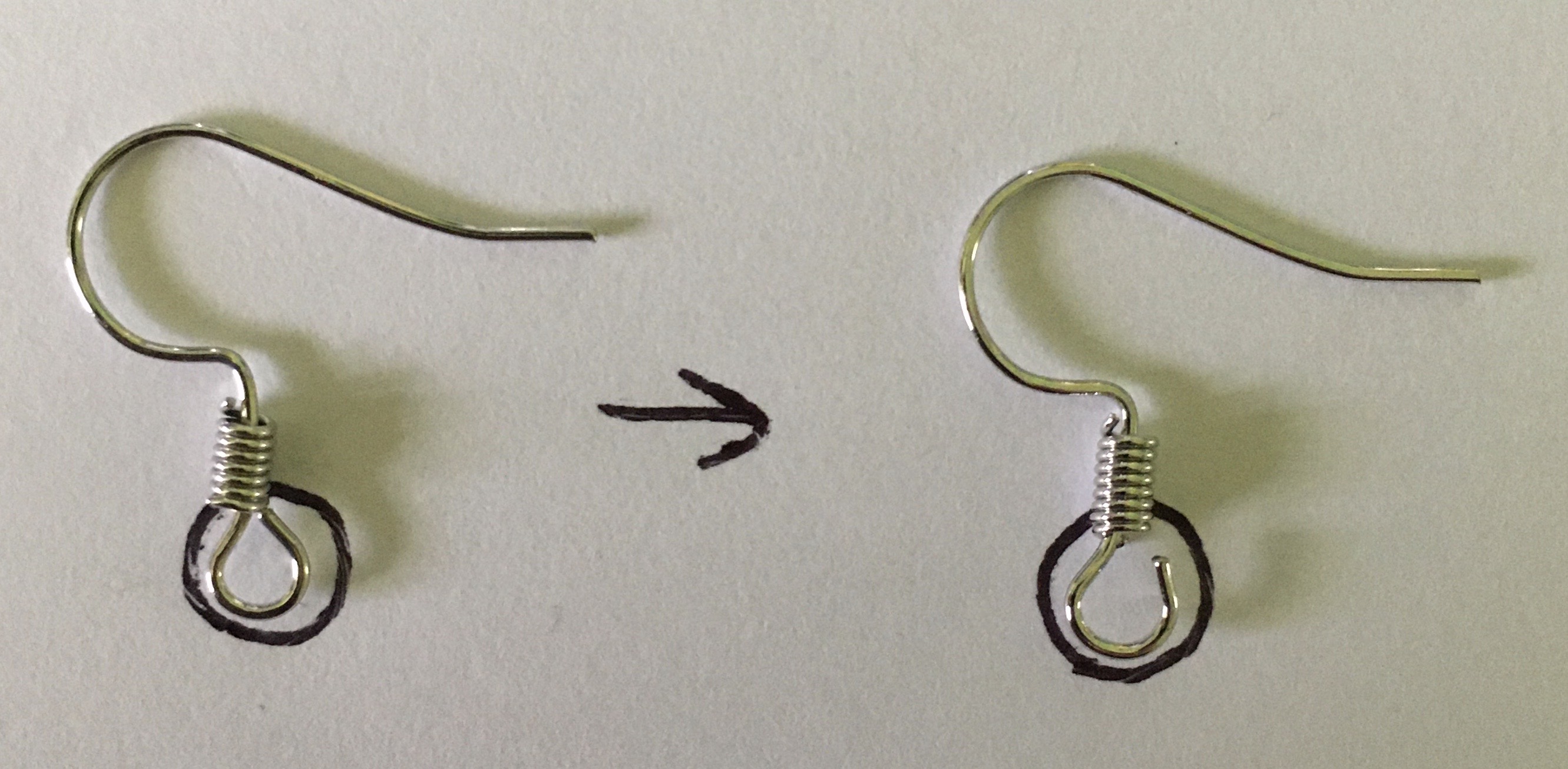 Opening dangle earring hook loops
